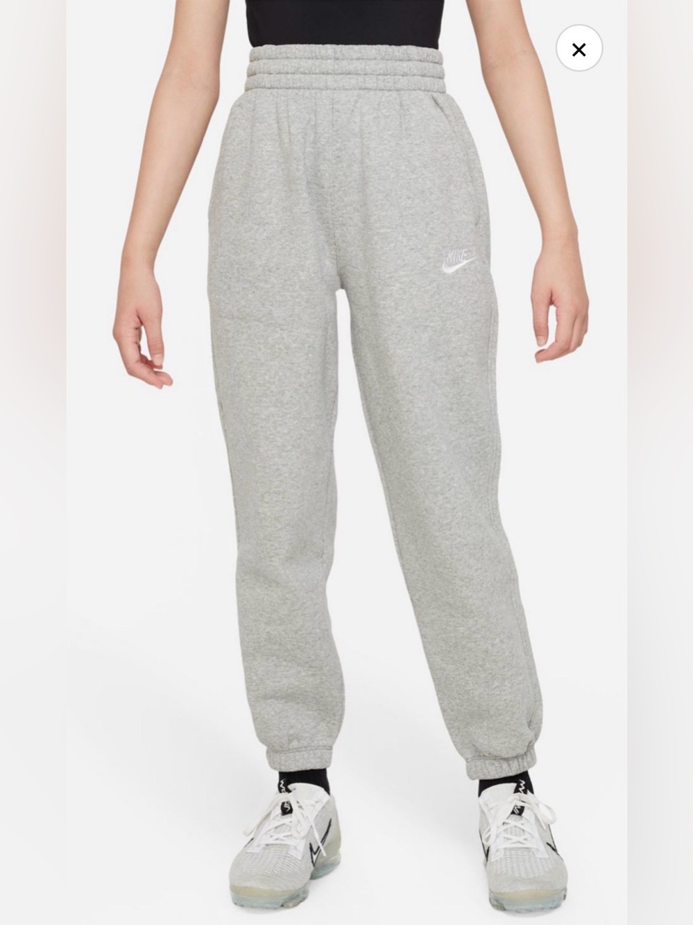 Nike Kids' Grey Fleece Jogger Bottoms